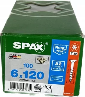 Skrutky do dreva Spax 6 x 120 mm 100 ks.